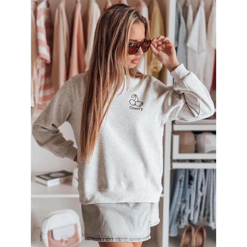 Dámská oversize mikina s výšivkou CHERSOFT šedá