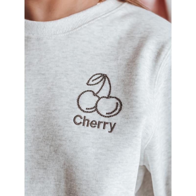 Női oversize pulóver CHERSOFT hímzéssel szürke