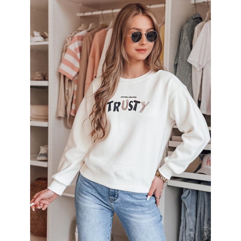 Dámská oversize mikina s výšivkou SOFTRUS ecru