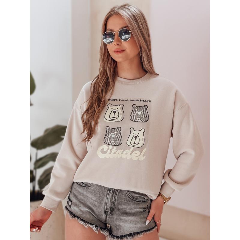Dámská oversize mikina s medvídky MISOBEARS béžová