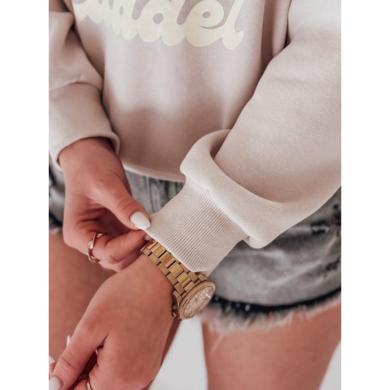 Női oversize pulóver MISOBEARS medvékkel, bézs