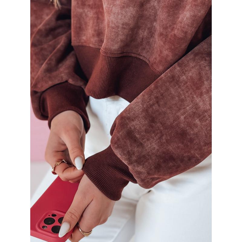 Női oversize pulóver tie-dye szívvel DESSER bordó