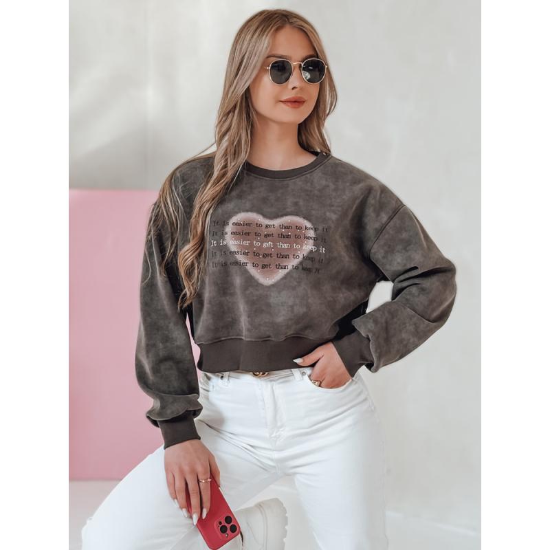 Női oversize pulóver tie-dye szívvel DESSER grafit