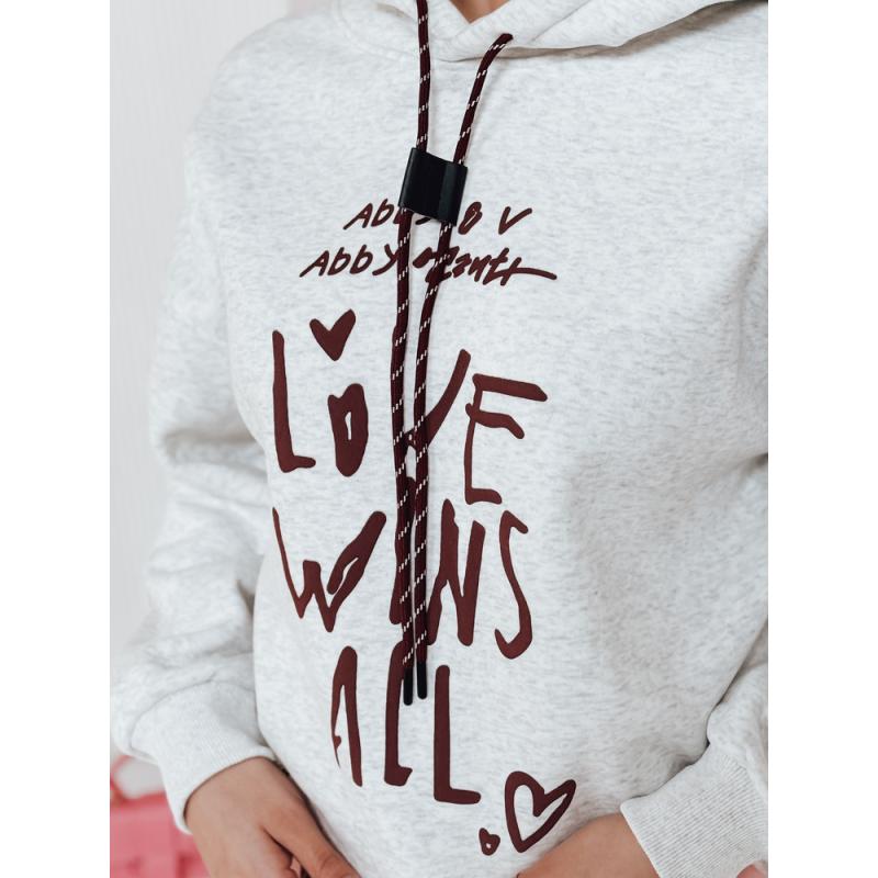 Női oversize pulóver kapucnival LOVEWILL szürke