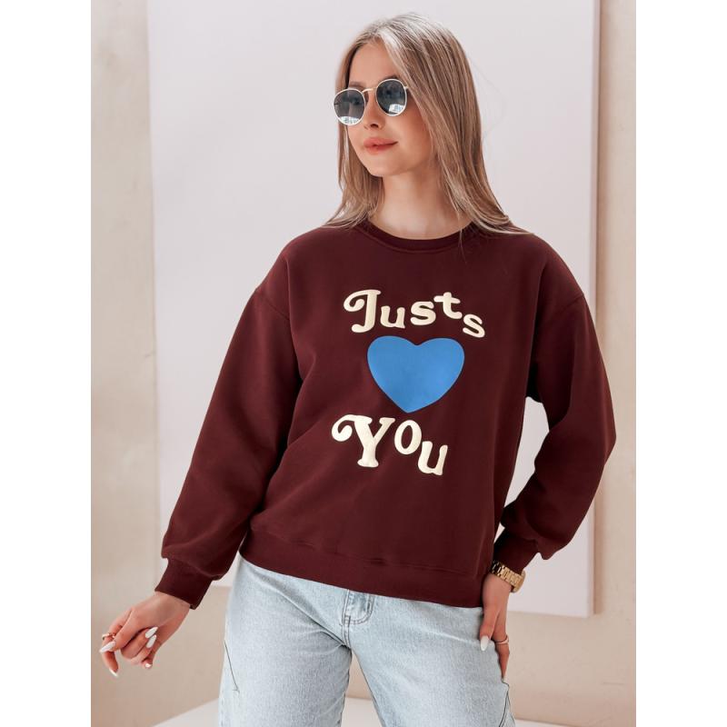 Dámská oversize mikina s potiskem FEELME vínová