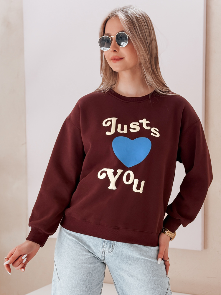 Dámska oversize mikina s potlačou FEELME vínová