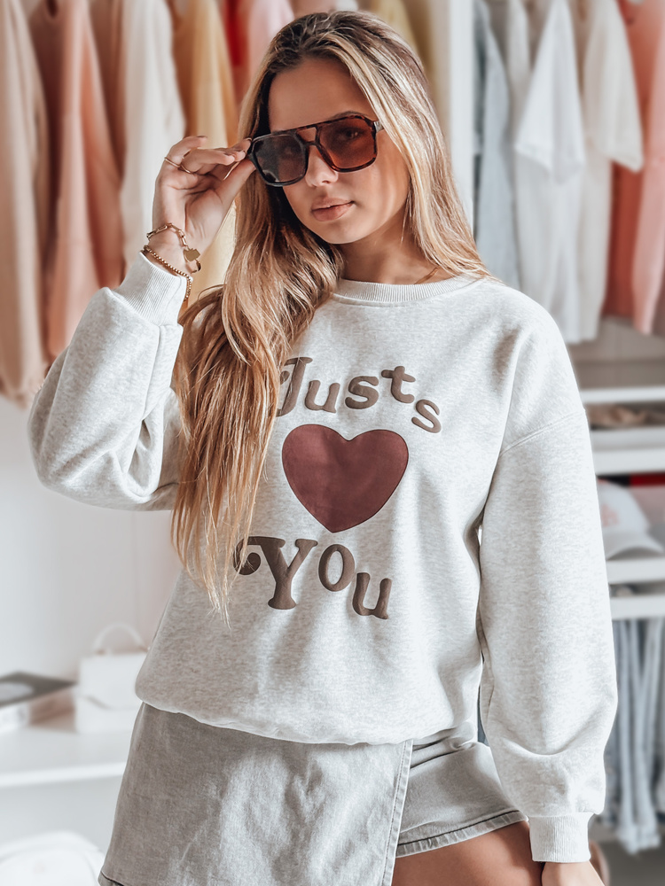 Női oversize pulóver FEELME szürke
