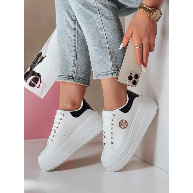 Női platformcipő KITNOT fehér-fekete