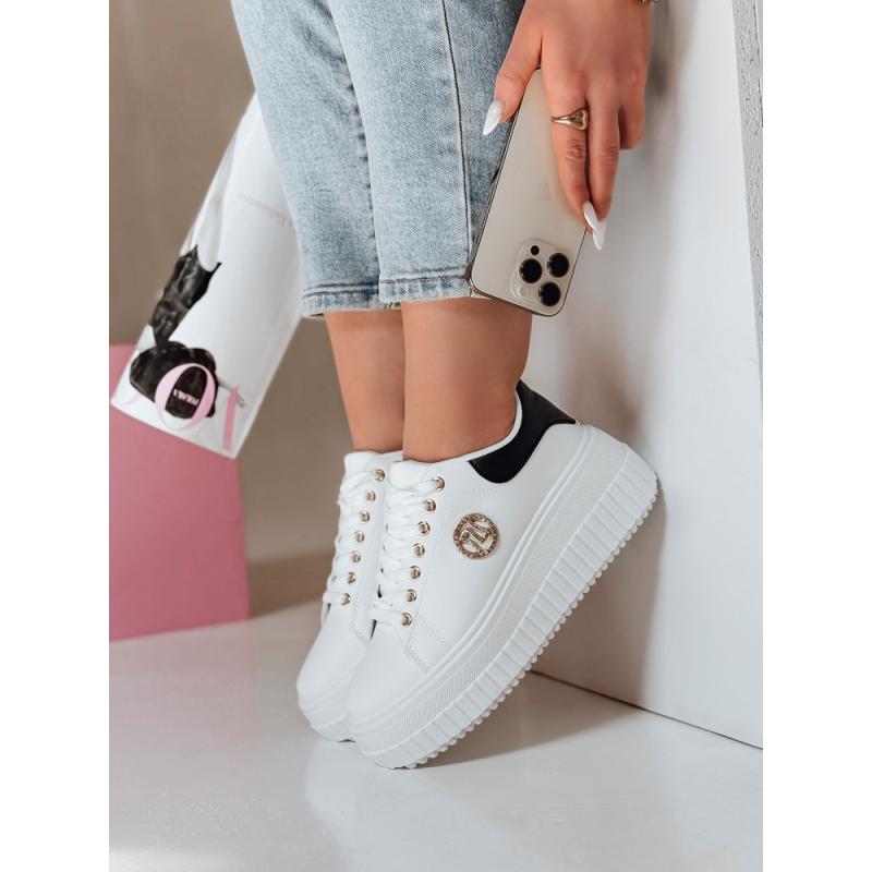 Női platformcipő KITNOT fehér-fekete