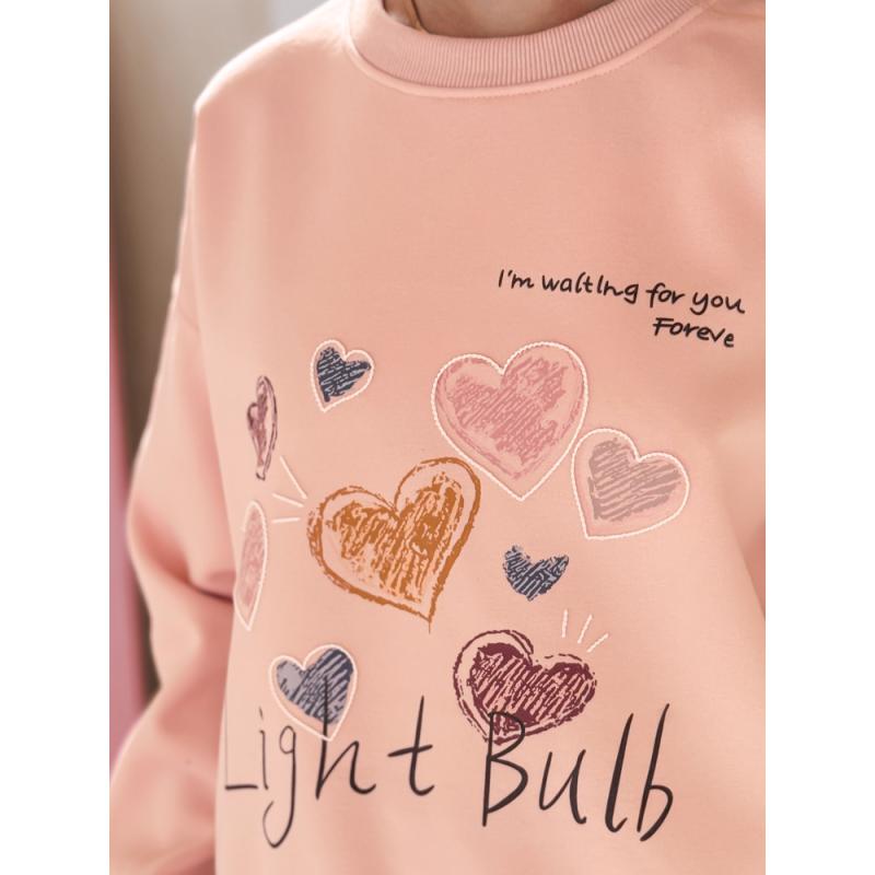 Női oversize pulóver PINKNOTE rózsaszín