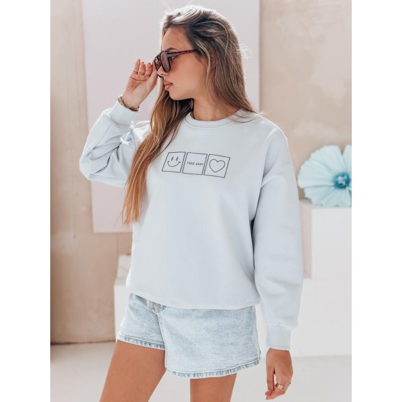 Dámská oversize mikina s výšivkou EASYJOY modrá