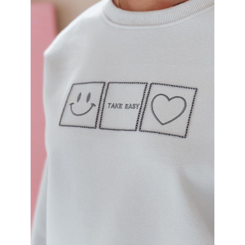 Női oversize pulóver EASYJOY hímzéssel, kék