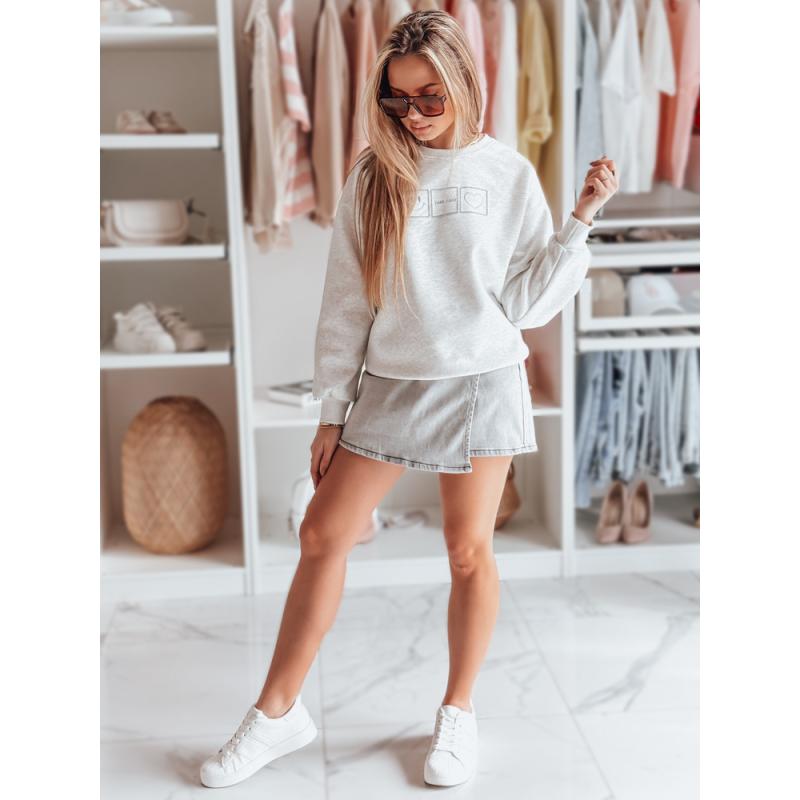 Dámská oversize mikina s výšivkou EASYJOY šedá