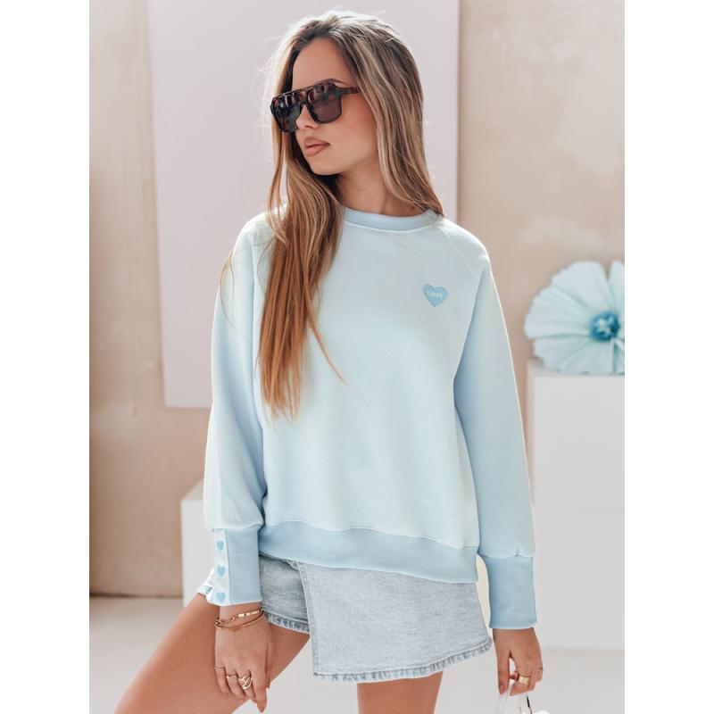 Dámská oversize mikina se srdíčky LOVELISA modrá