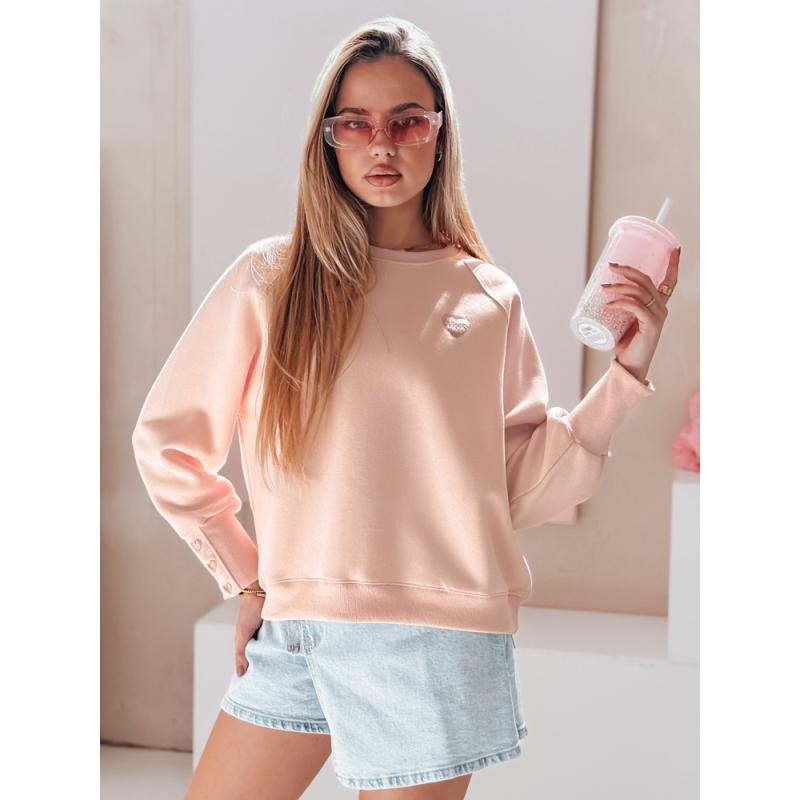 Dámská oversize mikina se srdíčky LOVELISA růžová