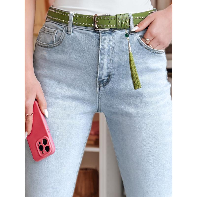 Dámské úzké džíny s páskem FITARINKA modré