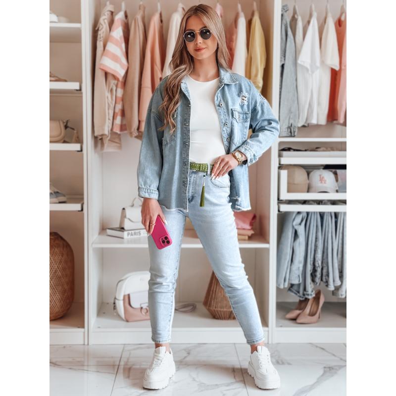 Dámské úzké džíny s páskem FITARINKA modré