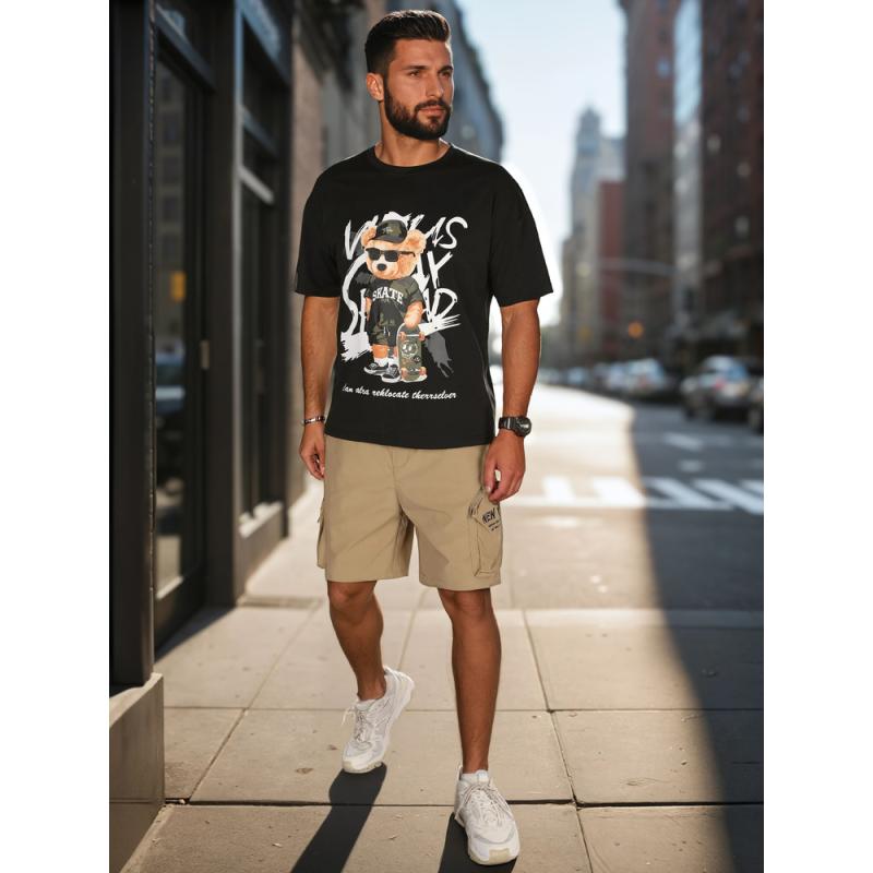 Pánské látkové kraťasy bojové khaki