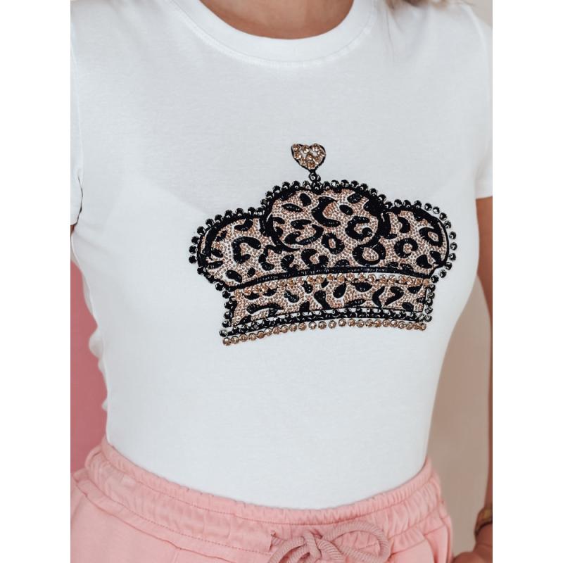 BLINGESSO női póló koronával, fehér