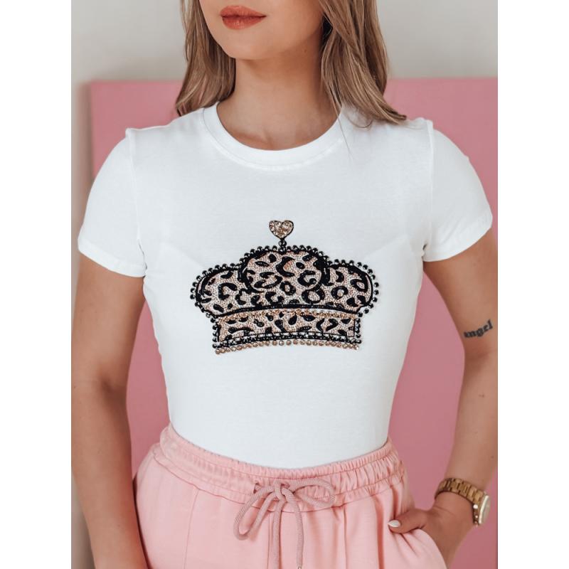 BLINGESSO női póló koronával, fehér