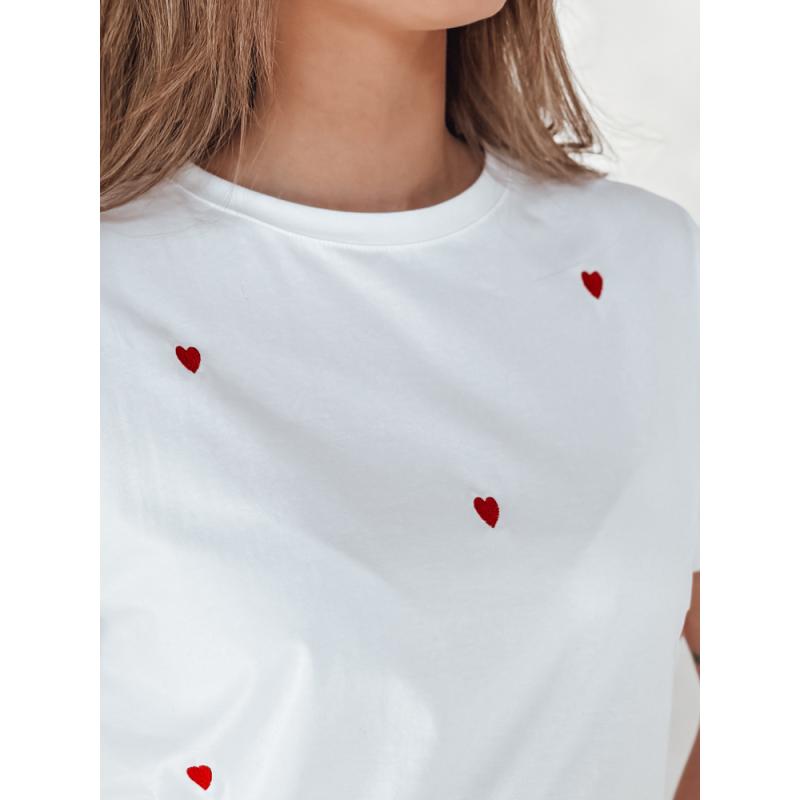 ROMAFINA női oversize póló szívekkel, fehér