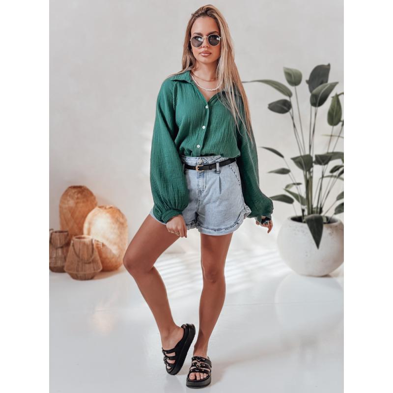 MUSLINEA oversize muszlin női ing, zöld