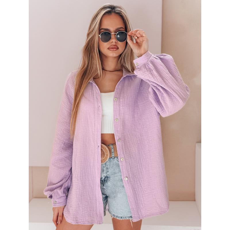 MUSLINEA oversize muszlin női ing, áfonya