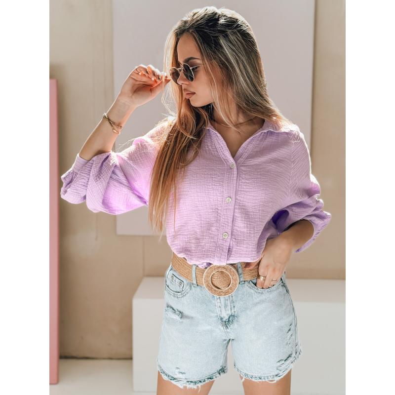 MUSLINEA oversize muszlin női ing, áfonya