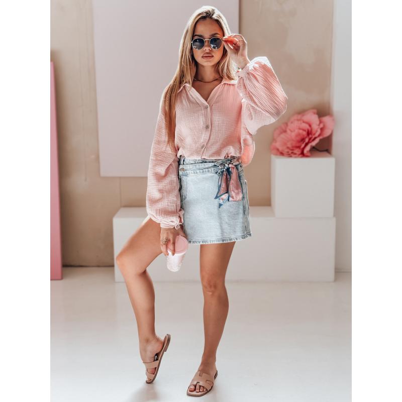Dámska oversize košeľa z mušelínu MUSLINEA ružová