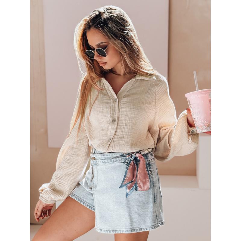 Dámská oversize košile z mušelínu MUSLINEA béžová