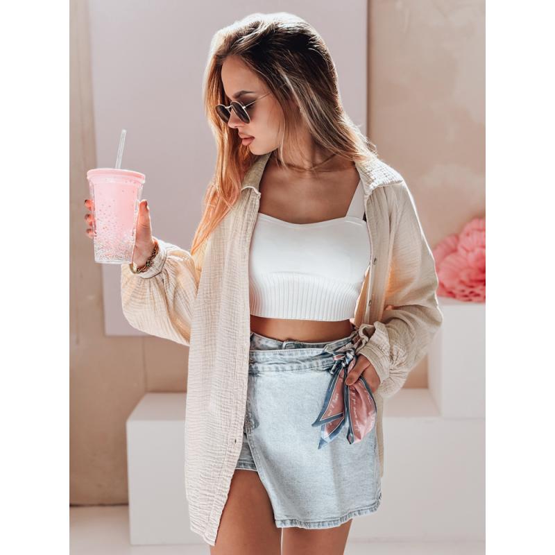 MUSLINEA oversize muszlin női ing, bézs