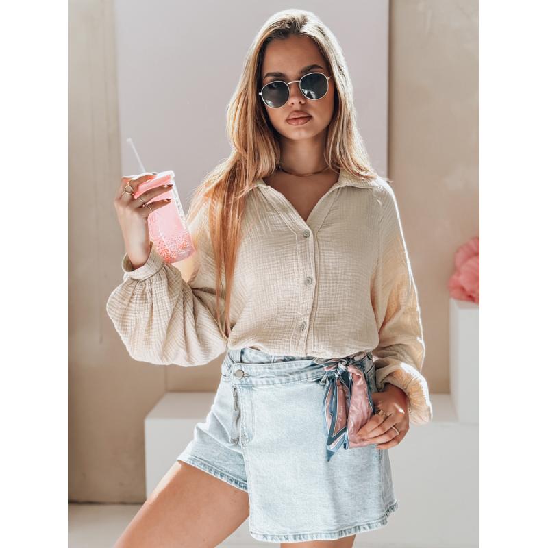 MUSLINEA oversize muszlin női ing, bézs