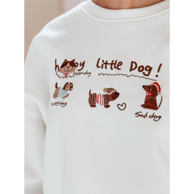 Női oversize pulóver JAMNIKOVE mormotákkal, fehér