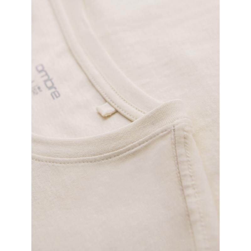 Férfi pamut póló rock stílusú nyomattal - krém V1 OM-TSPT-0199