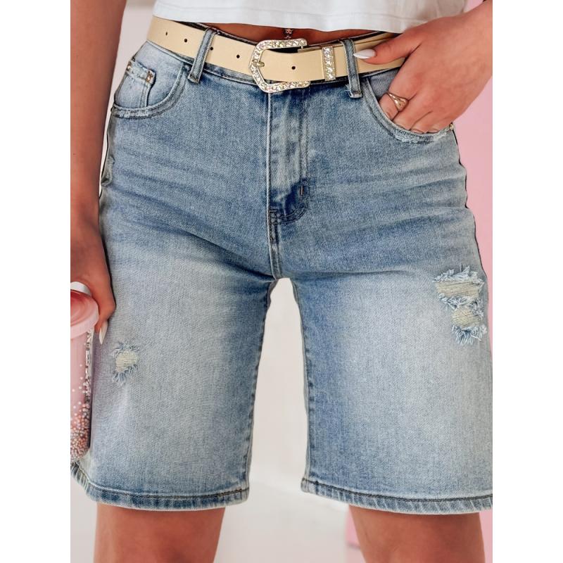 Dámské džínové šortky s páskem SHORTIVA modré