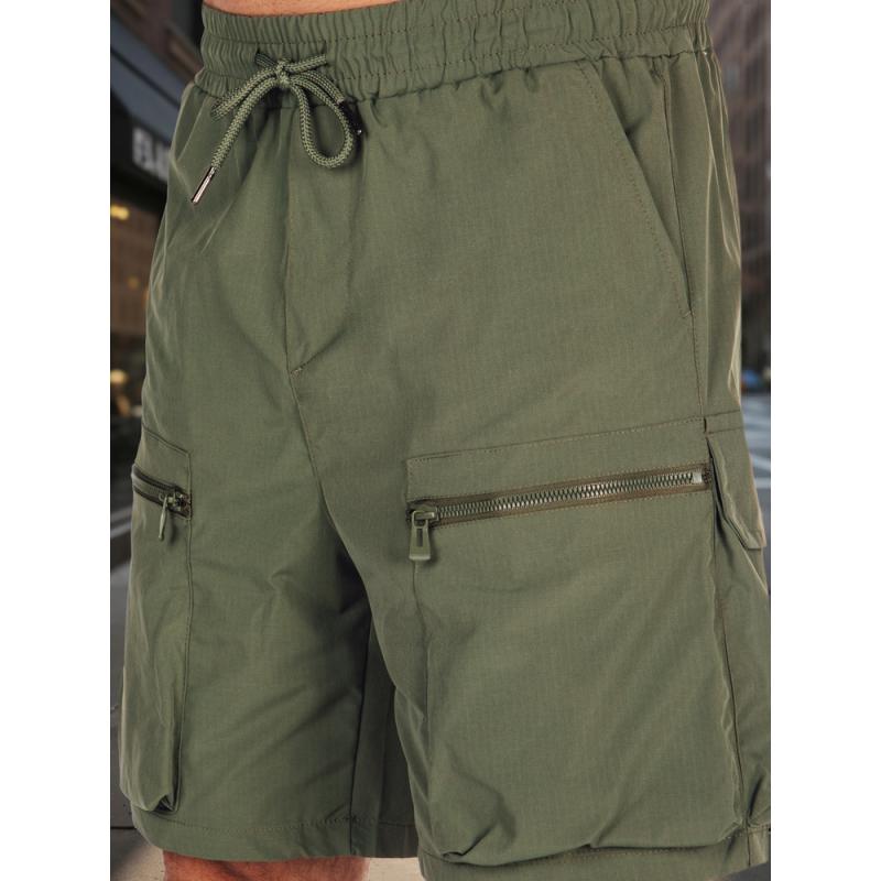 Pánske látkové šortky, zelené