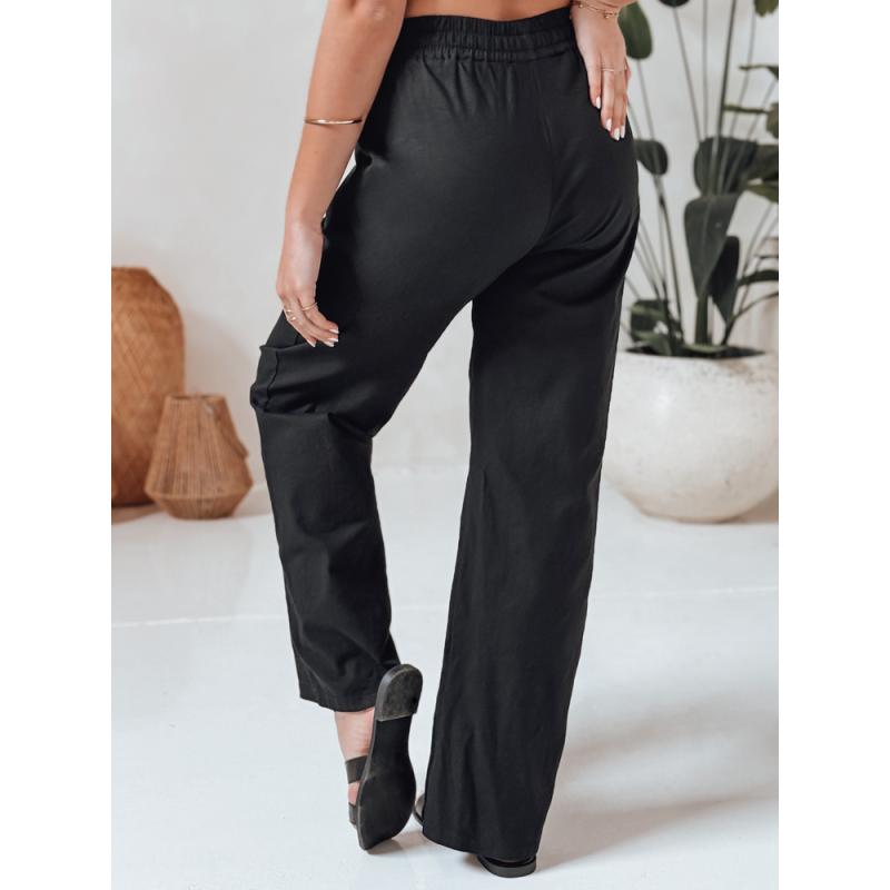 Dámské volnočasové kalhoty s širokými nohavicemi BOHO DAY černé