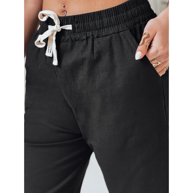 Dámské volnočasové kalhoty s širokými nohavicemi BOHO DAY černé