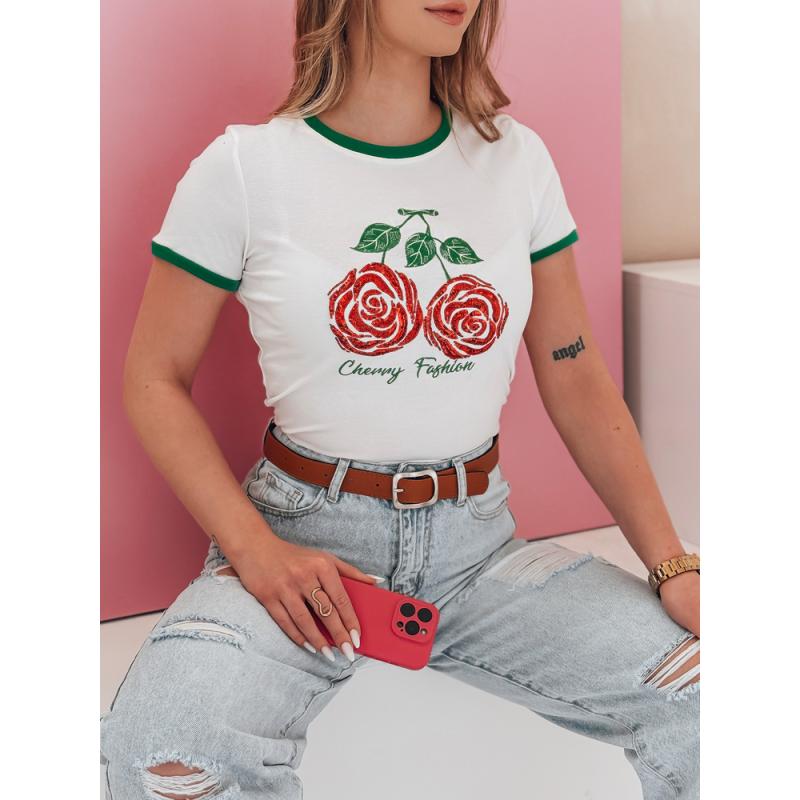 Dámské flitrované tričko ROSAWIS bílá