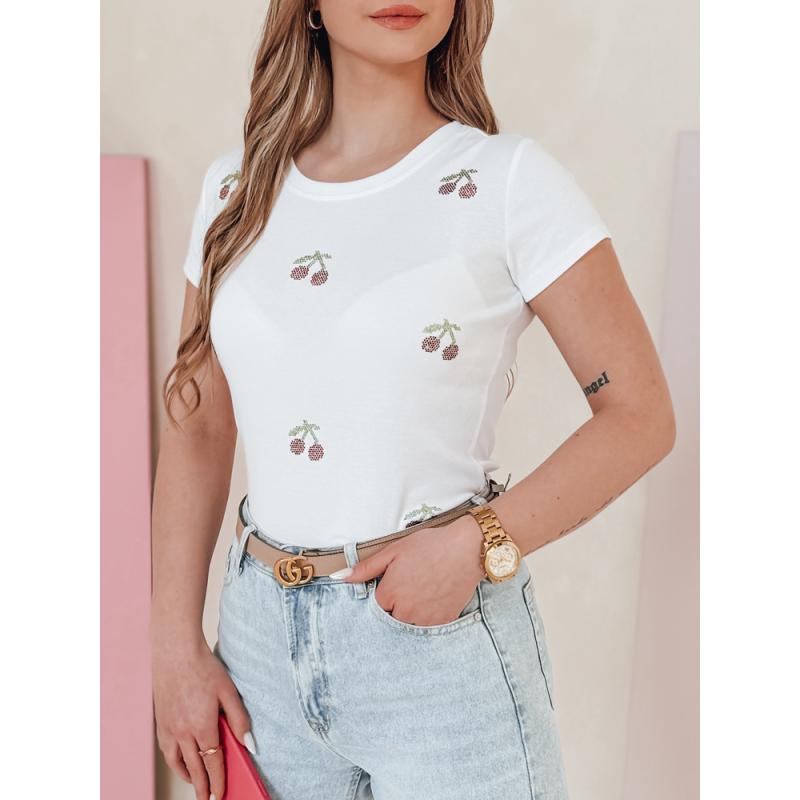 Dámské třešňové tričko CHERRYDUST bílé