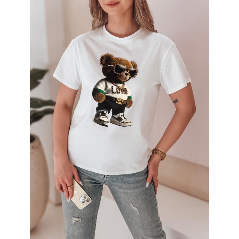 Dámské tričko s medvídkem bílá