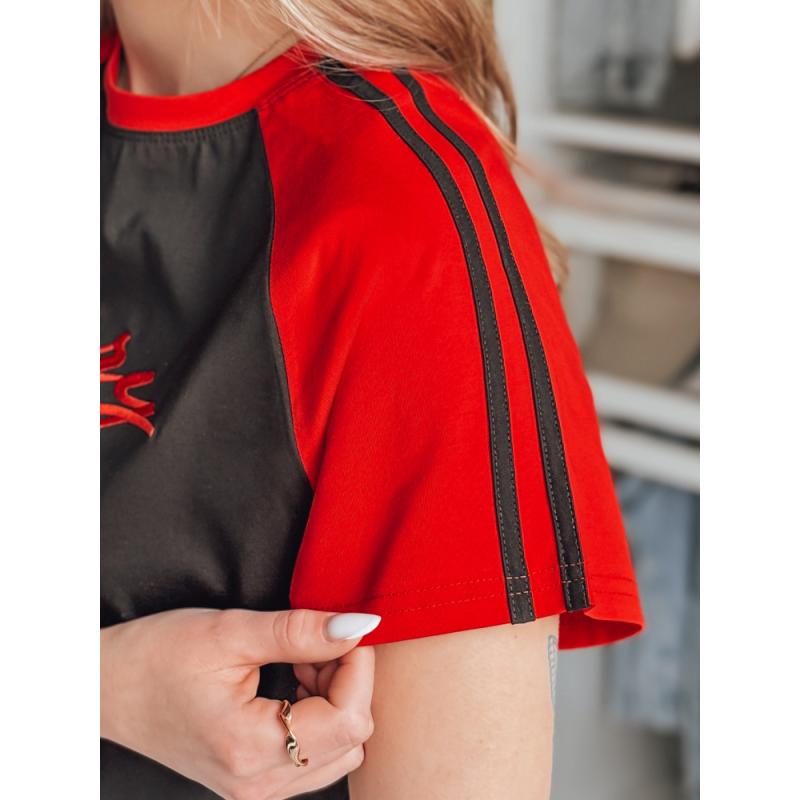 Női póló 3D-effektussal, CEKINKA, fekete