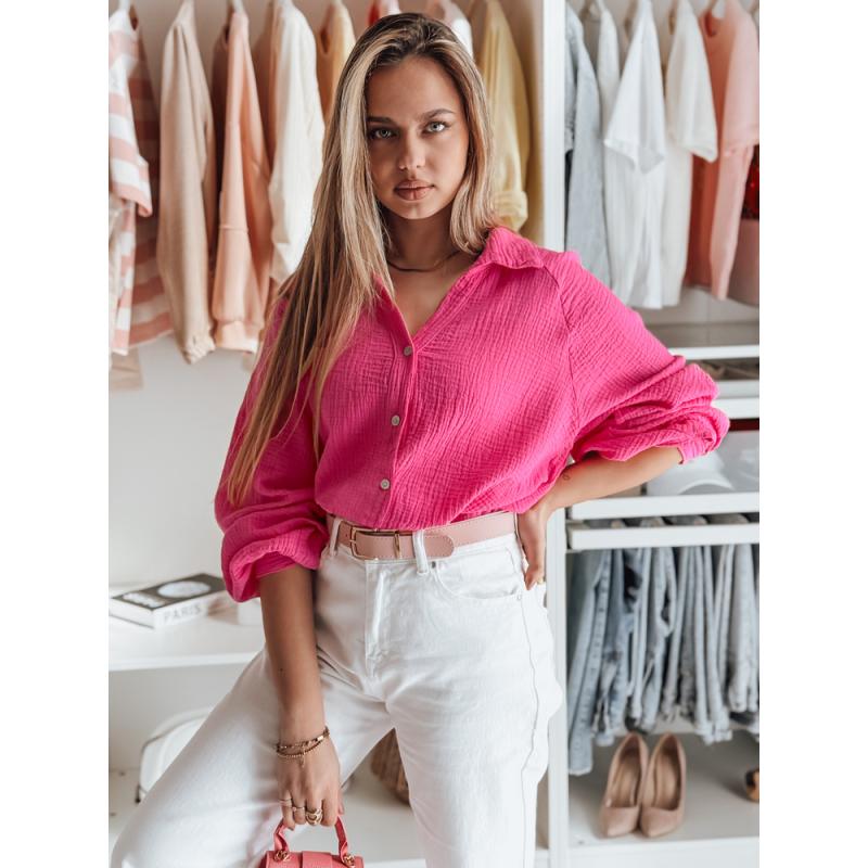 Dámská oversize mušelínová košile MUSLINEA fuchsiová