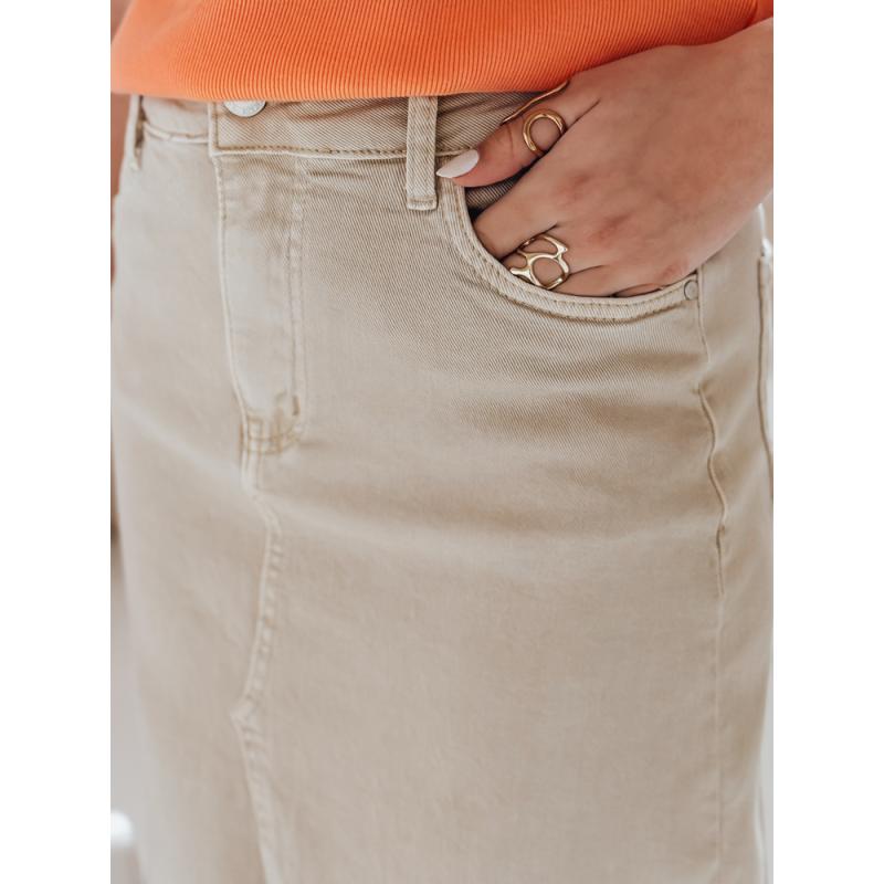 Džínová sukně maxi TELL ME MAXI béžová