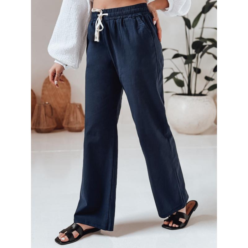 Dámské volnočasové kalhoty s širokými nohavicemi BOHO DAY námořnická modř