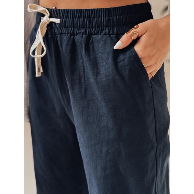 Dámské volnočasové kalhoty s širokými nohavicemi BOHO DAY námořnická modř