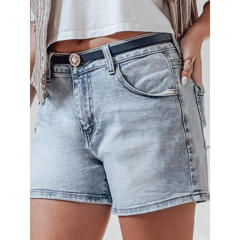 Dámské džínové kraťasy s páskem HELLO JEAN modré