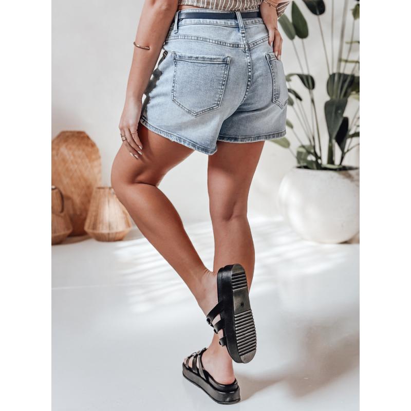 Dámské džínové kraťasy s páskem HELLO JEAN modré