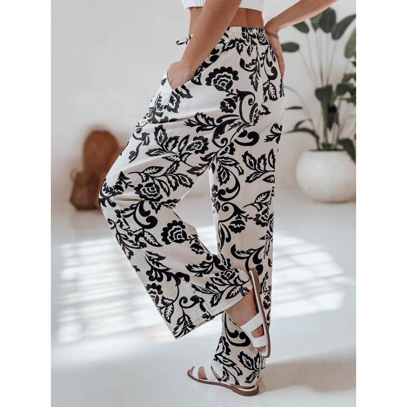 Dámské květované kalhoty s širokými nohavicemi LOVEGARDEN černé