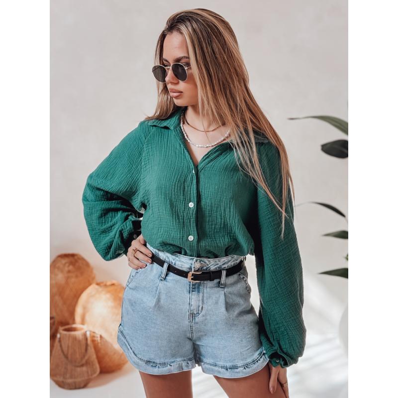 Dámske džínsové šortky s opaskom SHORT LOVER modré